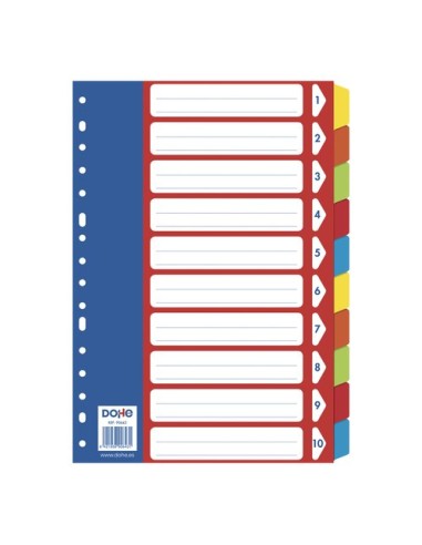 SEPARADORES DOHE CARTON COLORES Fº 10 ps